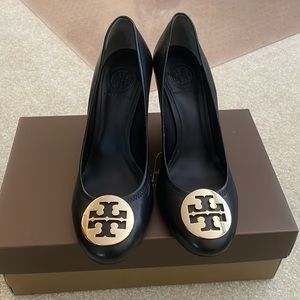 Tory Burch Black Sophie Wedge Heels